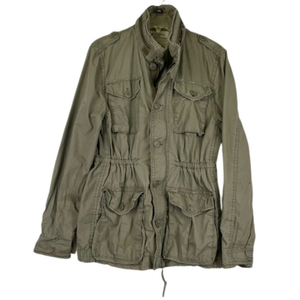 American Eagle Army Green Utility Jacket Women's Size Small Outdoors Distressed